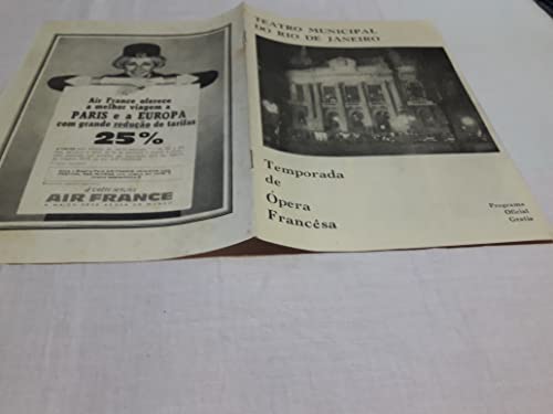 Programa - Manon 18/08/1967 Temporada de Opera Francesa - Teatro Municipal do RJ - Diversos