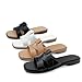 UMECOOL Women's Flat Sandals Comfortable Slip on Slide Slippers, Fashion Summer Sandals for Women (Black, Adult, Women, 9.5, Numeric, US Footwear Size System, Medium)