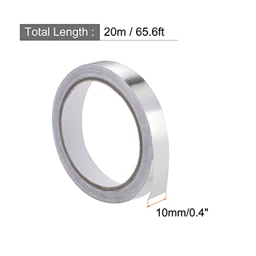 Image of Aluminum Foil Tape Adhesive Metal Tape, [for Sealing Patching Hot Cold HVAC, Duct, Pipe Insulation] - 0.4 inch /66ft /2.4 Mil /Silver /2 Rolls