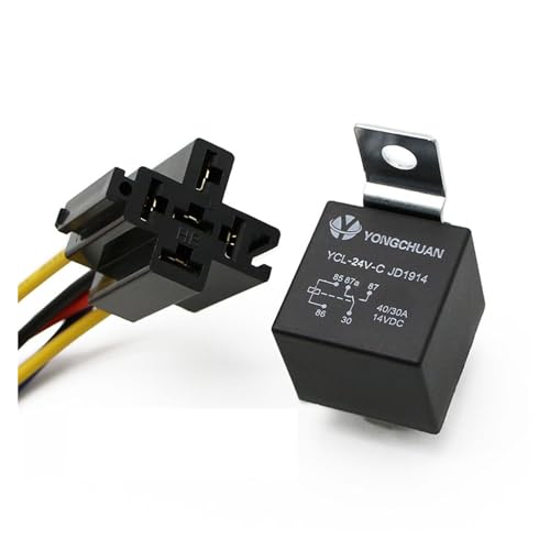 Relé de coche impermeable 24V 40A con conector para faros y aire acondicionado