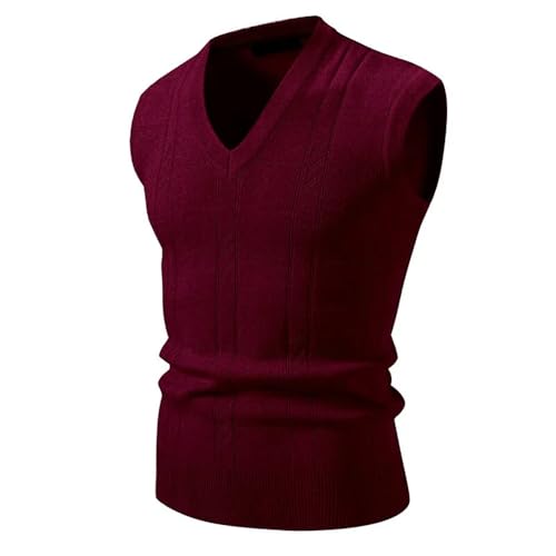 Men's Classic Knit Sweater Vest Casual Soft Ribbed Hem Business V Neck Sleeveless Pullover4