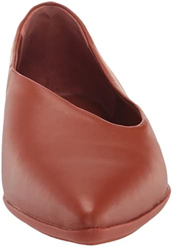 Vince Womens Lex Asymmetrical Flat Rust Amber Leather 6.5 M | Image 1