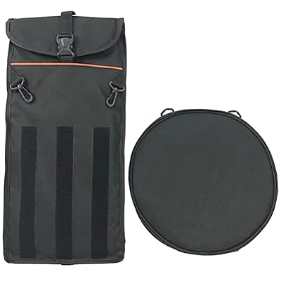 Vaguelly Dumb Drum Storage Backpack Double Shoulder Bag Lightweight Oxford Cloth Drum Pad Carrying Case for Snare Protection and Travel 19.68X10.23X3.54In
