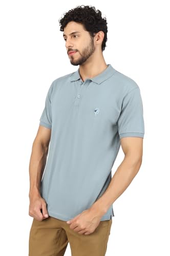 Image of Men's Regular Fit Polo Collar Half Sleeve T-Shirt Cotton Blend Polo T-Shirt Comfortable Lightweight Plain T-Shirt
