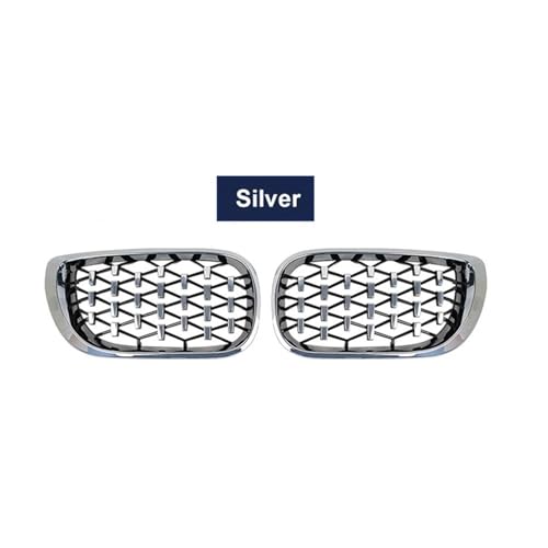 Grille calandre diamant pour BMW E46 3D 2002-2005 finition all silver - 4