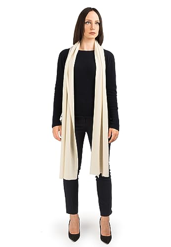 DALLE PIANE CASHMERE - Sciarpa ampia 100% cashmere - Made in Italy - Uomo/Donna, Colore: Crema, Taglia unica