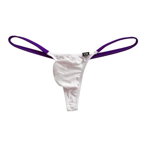 Men's Sexy Low Rise Thong Modal Colorblocking T-Back Briefs3