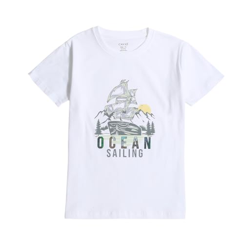 Image of CAVIO Boys Printed Shirt and T-Shirt Regular Fit Casual Half Sleeve