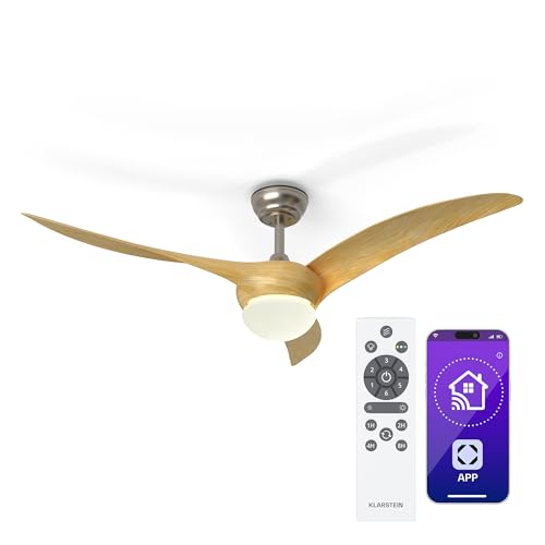 Klarstein Monteverde Deckenventilator Mit Beleuchtung & Fernbedienung – Smart App-Steuerung,...