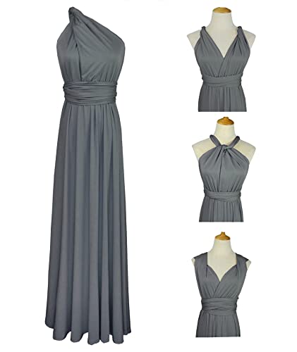 Image of Sexyshine Women's Backless Gown Dress Convertible Multi-Way Wrap Halter Cocktail Dress Bandage Bridesmaid Long Dresses