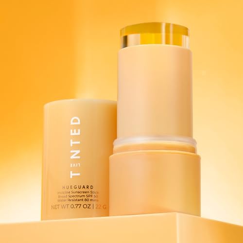 Live Tinted Hueguard Invisible Sunscreen Stick SPF 50: Waterproof, Sweatproof Sunscreen Stick for Face and Body. Protects against Sun Damage, 0.77oz / 22g