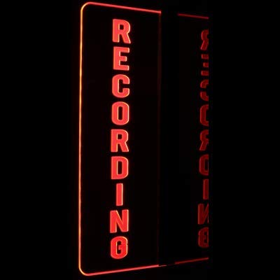 Recording Home Studio Left or Right Flag or Flat to Wall Mount 11-21" 15-30 Leds 9' Cord Acrylic Lighted Edge Lit Sign mirr Made in the USA 9916