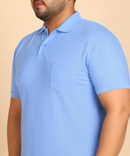 Image of INKKR Plus Size Solid Men's Polo Neck T-Shirt