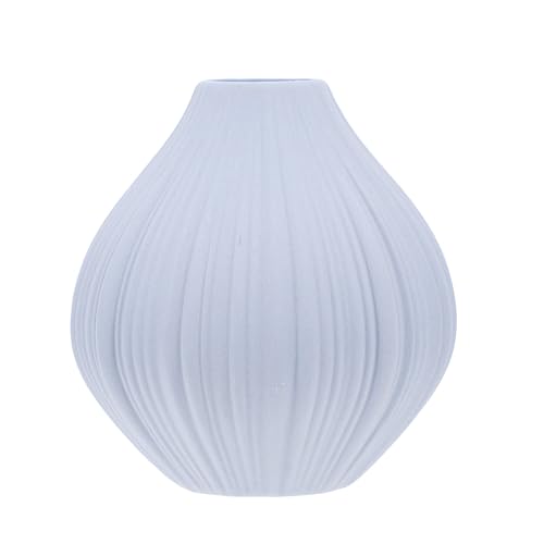 CVUTOVO Jarrón de Cerámica Moderno y Simple Azul, Mini Florero Decorativo Multipropósito para Sala de Estar o Baño, Diseño Creativo y Elegante para Mesa