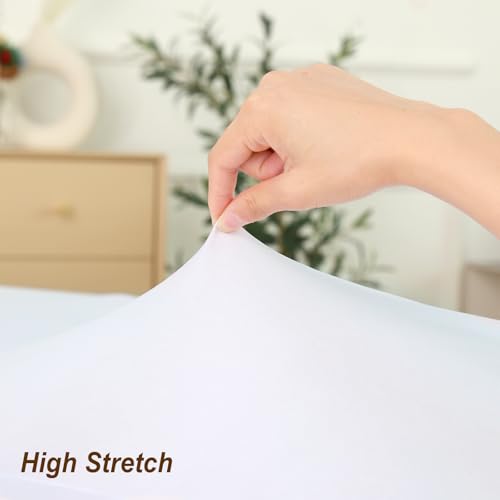 Fixwal Table Skirt, White Table Cloths for Rectangle Tables, Desk Skirt for 6 Foot Tables, White Spandex Table Covers for Folding Table - Image 6