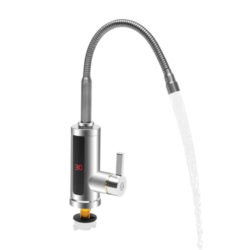 Grifo con calentador de agua instantáneo 220V 3000W, calentador de agua eléctrico, grifo de agua LED giratorio 360° para cocina, baño, jardín, caravana