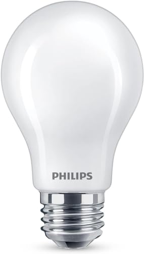PHILIPS LED 40W A19 4-Pack WhiteDial Multi-CCT (5000K) 450 Lumen (5W = 40W) Dimmable Frosted Flicker-Free Light Bulbs