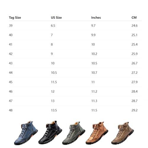 Sawbehind Men's Comfortable Handmade Leather Boots,Arch Support,Wide Men's Comfortable Handmade Leather Boots-Outdoor,Saw Behind Shoes (black,10)4