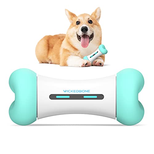 Cheerble Wickedbone Smart Interactive Dog Toy, Automatic Moving Bouncing Rolling Toy Bone Shape, App Remote Control Pet Toy for Dog & Puppy, Mint