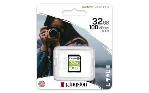 Image of Kingston 32GB SDHC Canvas Select Plus 100MB /s Read Class 10 UHS-I U1 V10 Memory Card (SDS2 /32GB)