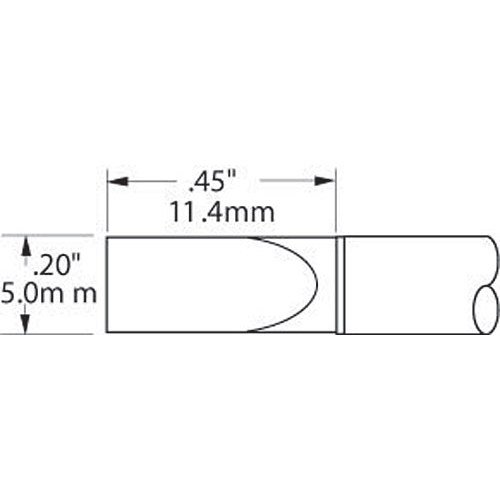 MetcalSTTC-165 STTC Series Soldering Cartridge for Most Standard Applications, 775°F Maximum Tip Temperature, Large Chisel, 5.0mm Tip Size, 11.4mm Tip Length