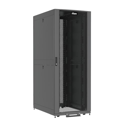 Image of Tecmojo 42U Server Rack Cabinet - PRE-Assembled 32inch Width 48inch Depth IT Network Equipment Cabinet Rack Enclosure with Casters - 3000lbs Weight Capacity,Black