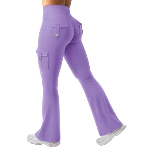 Leggings de yoga para mujer con 4 bolsillos y cintura alta elástica