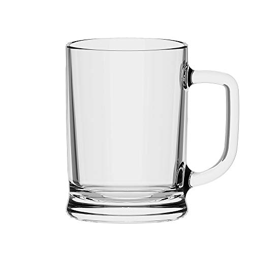 AmazonCommercial 16 Ounce Glass Beer Stein Mugs Set of 6