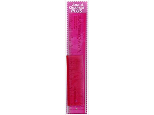 CM Designs Add-A-Quarter Plus 6/12 Pink Combo Specialty Ruler for Foundation Paper Piecing