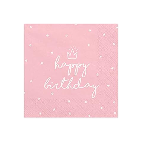 PartyDeco Pink Happy Birthday Napkins - 20-Pack Cover