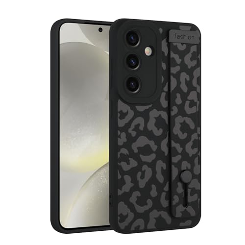 Image of Compatible with Samsung Galaxy S24 Case with Strap Wrist Black