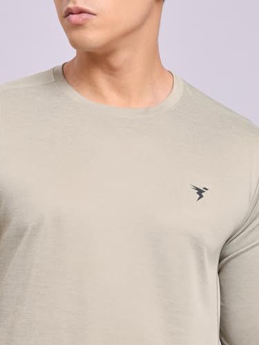 Image of TECHNOSPORT Men's Slim Fit Full Sleeve Round Neck T-Shirt, Double Cool Quick Dry Moisture Wicking Stretchable Sports Gym and Casual Wear