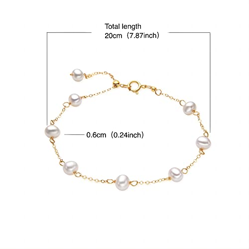 Fashion pearl bracelet with 14K gold chain and natural pearl for women2
