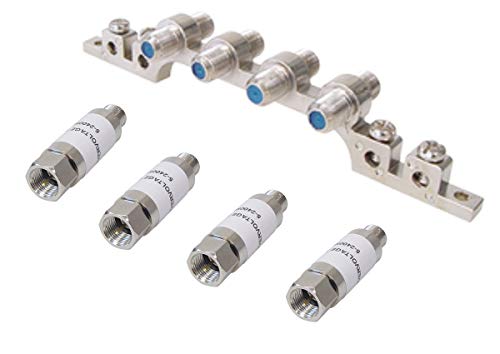 Erdungsschiene 4-Fach + 4 x Blitzschutz Überspannungschutz