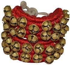 BHARATANATYAMWORLD Ghungroo Red Pad 2 Line, Ghungru 2 Line Red Pad, Red Pad Ghungroo 2 Line