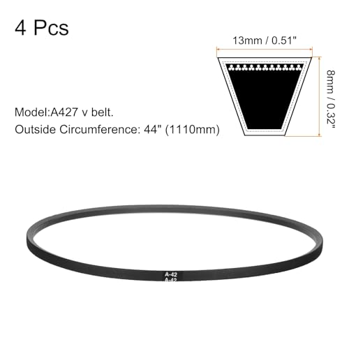 Image of uxcell 4pcs A42 or 4L440 Classic Wrapped Rubber V-Belt, 42 inch(1060mm) Inside Circumference, A Profile V Belt