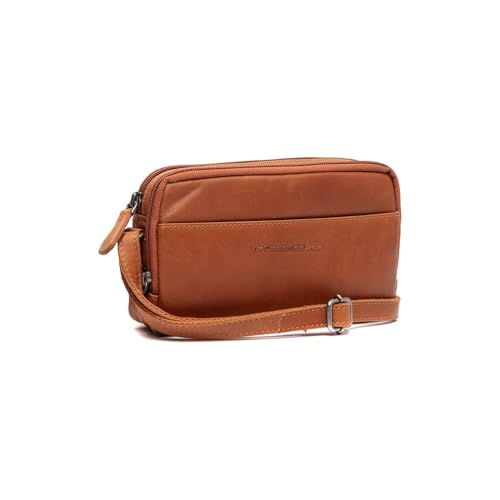 Bolso bandolera Ellon de cuero color cognac, bandolera pequeña de piel casual