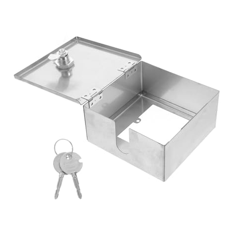 TOBBOMEY Scatola Elettrica Esterna in Metallo Inossidabile con Serratura e Chiavi Scatola di Giunzione Antifurto per Prese e Interruttori Montaggio Muro e Incasso Protezione Affidabile per