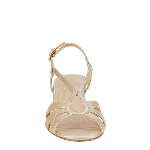 Ros Hommerson Women's, Leandra Sandal, 8 Narrow, Gold Glitter Leather3