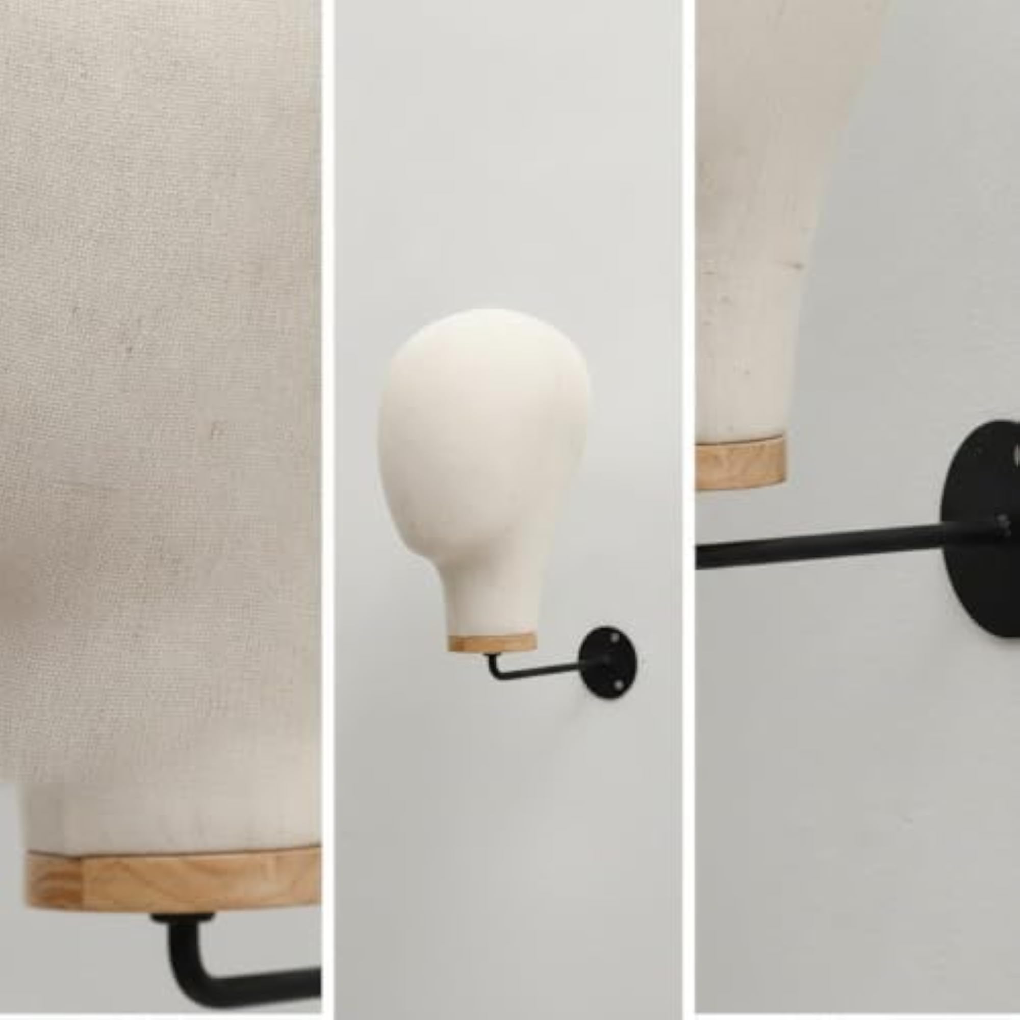 Linen-Textured Wall Mount Mannequin Head