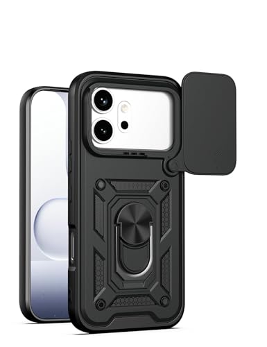 Kukoufey Compatible with Honor 600 Case Cover,with Slide Camera Lens Cover Compatible with Honor 600 Pro 5G VKP-NX9 VKJ-NX9 Cell Phone Protective Case Black