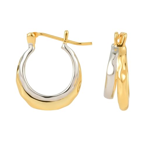 RENAIZ Dainty Lightweight Hoop & Stud Earrings for Women – 14K Gold Plated & Rhodium Plated, Minimalist Geometric Hypoallergenic Jewelry, Tiny Dainty Everyday Studs and Hoops