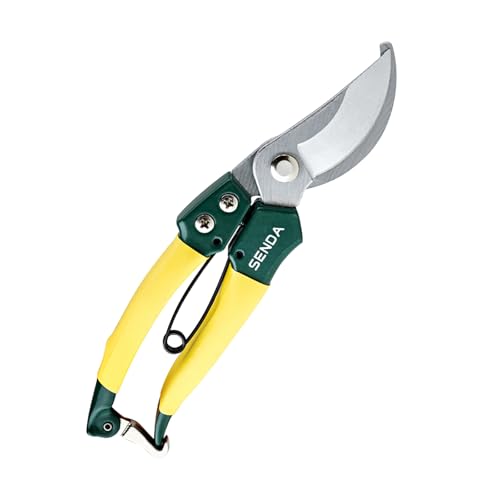 SENDA TOOLS 8 Inch Professional Garden Pruning Shears with Anti-Rust SK-5 Blades, Non-Slip Handle, Garden Shears for Dry Stems and Small Branches, Gardening Scissors, Clippers for Wood