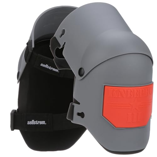Sellstrom KneePro Knee Pads - Ultra Flex III - Heavy Duty Protection and Comfort for Construction, Gardening, Army, Flooring Work - Grey and Orange