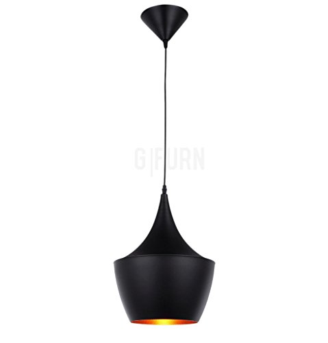 Metal Shade Fat Pendant Lamp Black