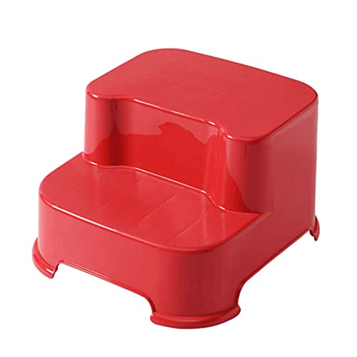 Toyvian-Two-Step-Step-Stools-Toilet-Potty-Training-Stool-Non-Slip-Foot-Stool-Bedside-Step-Stool-for-Kitchen-Bathroom-Bedroom-Red Toyvian Two Step Step Stools Toilet Potty Training Stool Non Slip Foot Stool Bedside Step Stool for Kitchen Bathroom Bedroom Red