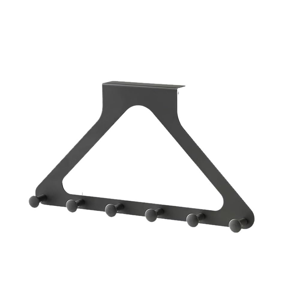 SUNRRAFCK 1PCS Clothes Hooks Behind The Door，PunchFree ，Traceless Hanger for Coats, Hats, Bags, and More，Over The Door Storage Organizer(Gun Grey)