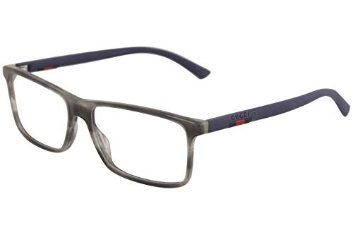 Gucci GG 0424O 007 Grey Havana Plastic Rectangle Eyeglasses 58mm