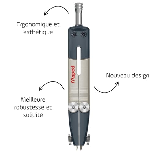 Compas technique métal Maped N° 308 coffret pour tracé de dessin précis