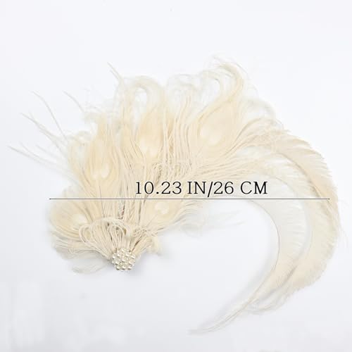 Pinza para cabello con pluma de pavo real miniatura 2